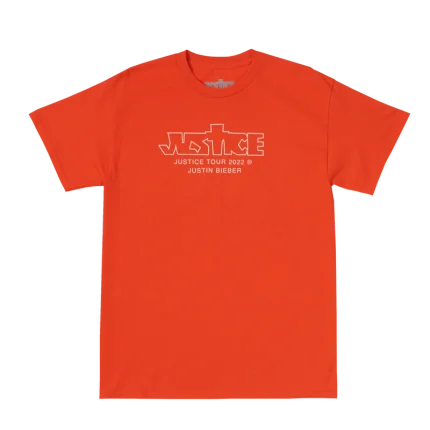 Justin Bieber Justice Tour Orange Drew Shirt